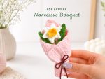 Crochet Daffodil Pattern PDF, Crochet Spring Flower Pattern, Easter Decor, Handmade Bouquet, Digital Download
