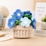 Nemophila Coaster Pot Crochet Pattern PDF, Flower Cup Coaster Set, Crochet Flower Pot Pattern, Floral Home Decor - Image 2