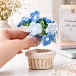 Nemophila Coaster Pot Crochet Pattern PDF, Flower Cup Coaster Set, Crochet Flower Pot Pattern, Floral Home Decor - Image 7