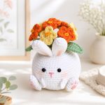 Cute Bunny Flower Pot Crochet Pattern PDF, Amigurumi Bunny Planter, Spring Easter Decor, Digital Download - Image 6