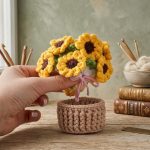 Sunflower Coaster Pot Crochet Pattern PDF | Cute Flower Coaster Set with Basket | Handmade Home Decor | Beginner-Friendly Crochet Pattern - Image 4