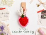 Lavender Heart Bag Crochet Pattern PDF, Floral Heart Purse Pattern, Crochet Flower Bag, Valentine Gift, Spring Decor