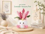 Lavender Unicorn Pot Crochet Pattern, Amigurumi Flower Pot PDF, Cute Unicorn Decor, Pink Lavender Crochet Pattern