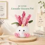 Lavender Unicorn Pot Crochet Pattern, Amigurumi Flower Pot PDF, Cute Unicorn Decor, Pink Lavender Crochet Pattern