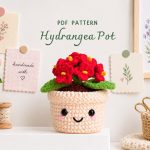 Hydrangea Pot Crochet Pattern PDF, Amigurumi Flower Pot, Cute Plant Decor, Digital Download
