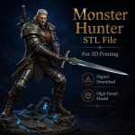 Monster Hunter Warrior STL for 3D Printing, Fantasy Swordmaster Miniature, RPG Tabletop Figure, Digital Download