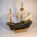 Wooden Ship Model Laser Cut File SvG DxF Ai PdF, DiY Sailing Ship Kit, Nautical Home Decor, Wooden Puzzle, CNC Laser Cut - Image 2