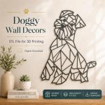 Dog Wall Decor STL File for 3D Printing, Modern Doggy Wall Art, Pet Lover Home Decor, Printable Wall Hanging, Digital Download