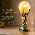 Football Championship Lithophane Lamp STL File for 3D Printing, Soccer Fan LED Lamp Digital Download, Sports Decor Night Light STL - Image 4