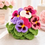 Pansy Crochet Pattern PDF, Flower Pot Crochet Pattern, Crochet Pansy Coaster, Amigurumi Floral Decor, DIY Handmade Gift - Image 2