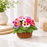 Pansy Crochet Pattern PDF, Flower Pot Crochet Pattern, Crochet Pansy Coaster, Amigurumi Floral Decor, DIY Handmade Gift - Image 5