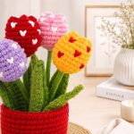 Valentine Tulip Vase Crochet Pattern PDF, Amigurumi Flower Bouquet, Valentine Crochet Gift, Handmade Tulip Vase Pattern - Image 4