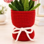 Valentine Tulip Vase Crochet Pattern PDF, Amigurumi Flower Bouquet, Valentine Crochet Gift, Handmade Tulip Vase Pattern - Image 5
