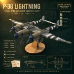 P-38 Lightning Fighter Model Laser Cut Files | WWII Aircraft Wood Model Plans | SvG DxF Ai DwG | Laser cutting templates