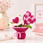 Valentine Crochet Pattern PDF, Heart Flowers Vase Amigurumi Pattern, DIY Love Gift, Crochet Flower Bouquet, Valentine Decor - Image 2