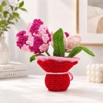 Valentine Crochet Pattern PDF, Heart Flowers Vase Amigurumi Pattern, DIY Love Gift, Crochet Flower Bouquet, Valentine Decor - Image 4