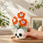 Dragon Eye Flowers Pot Crochet Pattern, Halloween Skull Flower Pot PDF, Gothic Amigurumi Plant Pattern - Image 3