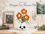 Dragon Eye Flowers Pot Crochet Pattern, Halloween Skull Flower Pot PDF, Gothic Amigurumi Plant Pattern