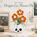 Dragon Eye Flowers Pot Crochet Pattern, Halloween Skull Flower Pot PDF, Gothic Amigurumi Plant Pattern