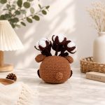 Crochet Reindeer Pattern PDF, Cotton Flower Amigurumi Pot, Christmas Crochet Decor, Holiday Digital Pattern - Image 2