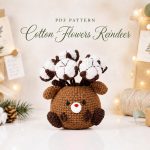 Crochet Reindeer Pattern PDF, Cotton Flower Amigurumi Pot, Christmas Crochet Decor, Holiday Digital Pattern