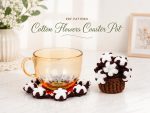 Cotton Flower Coaster Pot Crochet Pattern PDF, Floral Cup Coaster, Crochet Flower Pot Pattern, Handmade Home Decor