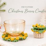 Christmas Berries Coaster Crochet Pattern PDF, Holiday Crochet Coaster, Christmas Table Decor, Festive Crochet Gift