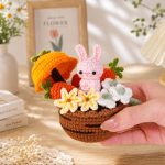 Carrot Bowl Crochet Pattern PDF, Bunny Amigurumi Easter Basket, Spring Crochet Decor Digital Download - Image 2