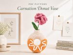 Carnation Donut Vase Crochet Pattern PDF, Flower Vase Amigurumi Pattern, Crochet Home Decor, Digital Download