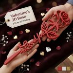 Valentine Rose “I Love You” STL File for 3D Printing, Romantic Rose Gift 3D Model, Love Decor Digital Download, Easy Print Valentine DIY - Image 5