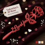 Valentine Rose “I Love You” STL File for 3D Printing, Romantic Rose Gift 3D Model, Love Decor Digital Download, Easy Print Valentine DIY - Image 3