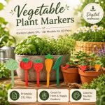 Vegetable Plant Markers STL Bundle, Garden Labels 3D Print Files, Herb & Vegetable Plant Tags, Outdoor Garden Decor Digital Download