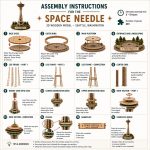 3D Wooden Space Needle Model | Seattle Landmark Architecture Puzzle | Large DIY Building Craft Kit | Desk Decor Gift for Architect - Image 2