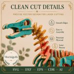 Velociraptor SVG Laser Cut File, 3D Raptor Puzzle Dxf Eps CDR AI, Dinosaur Vector Digital Download - Image 4