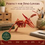 Pterodactyl SVG Laser Cut File, 3D Pterosaur Puzzle Dxf Eps CDR AI, Flying Dinosaur Template Digital Download - Image 4