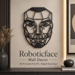 Robotic Face Wall Decor STL File for 3D Printing, Futuristic Wall Art Digital Download, Sci Fi Home Decor, Printable Wall Sculpture