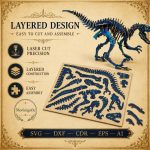 Velociraptor SVG Laser Cut File, 3D Raptor Puzzle Dxf Eps CDR AI, Dinosaur Template Digital Download - Image 8