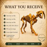 Smilodon SVG Laser Cut File, 3D Saber Tooth Puzzle Dxf Eps CDR AI, Animal Skeleton Template Digital Download - Image 7