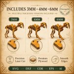 Smilodon SVG Laser Cut File, 3D Saber Tooth Puzzle Dxf Eps CDR AI, Animal Skeleton Template Digital Download - Image 9