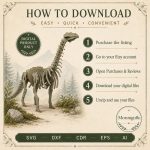 Sauropod SVG Laser Cut File, 3D Dinosaur Bones Puzzle Dxf Eps CDR AI, Long Neck Template Digital Download - Image 4