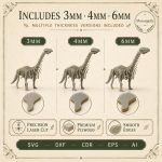 Sauropod SVG Laser Cut File, 3D Dinosaur Bones Puzzle Dxf Eps CDR AI, Long Neck Template Digital Download - Image 9