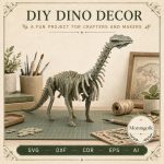 Sauropod SVG Laser Cut File, 3D Dinosaur Bones Puzzle Dxf Eps CDR AI, Long Neck Template Digital Download - Image 3