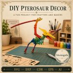 Pterodactyl SVG Laser Cut File, 3D Pterosaur Puzzle Dxf Eps CDR AI, Flying Dinosaur Template Digital Download - Image 7