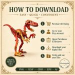 Velociraptor SVG Laser Cut File, 3D Raptor Puzzle Dxf Eps CDR AI, Dinosaur Bones Template Digital Download - Image 4