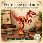 Velociraptor SVG Laser Cut File, 3D Raptor Puzzle Dxf Eps CDR AI, Dinosaur Bones Template Digital Download - Image 2