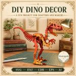 Velociraptor SVG Laser Cut File, 3D Raptor Puzzle Dxf Eps CDR AI, Dinosaur Bones Template Digital Download - Image 3