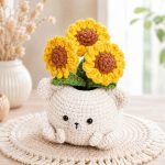 Sunflower Bear Pot PDF Crochet Pattern, Amigurumi Flower Bear Planter, Cute DIY Crochet Pattern Digital Download - Image 2