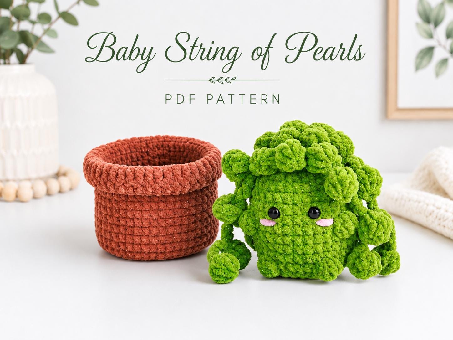 il_fullxfull.8115548666_pztm.jpg String of Pearls Crochet Pattern PDF, Baby Succulent Amigurumi Plant Pattern, Cute Crochet Plant Instant Download - Image 1
