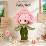 Rose Doll Amigurumi Crochet Pattern PDF, Baby Rose Flower Doll Pattern, Crochet Plush Toy Instant Download