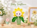Baby Sunflower Crochet Pattern PDF, Amigurumi Flower Doll Pattern, Cute Sunflower Plushie Crochet, Digital Download